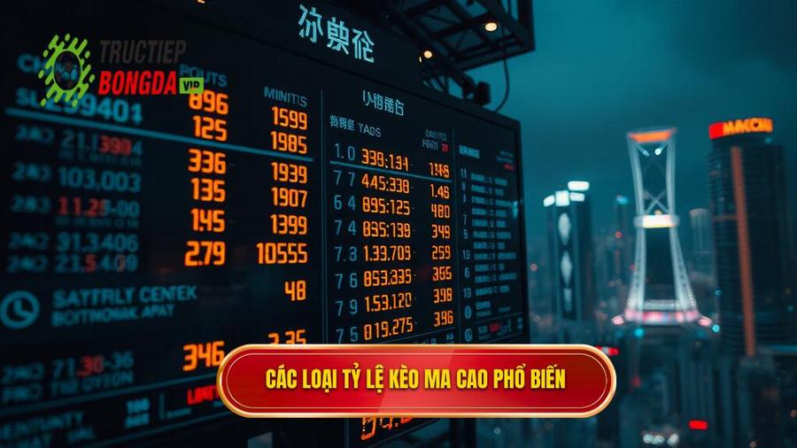 3. Các loại tỷ lệ phổ biến trong Kèo bóng đá Ma Cao